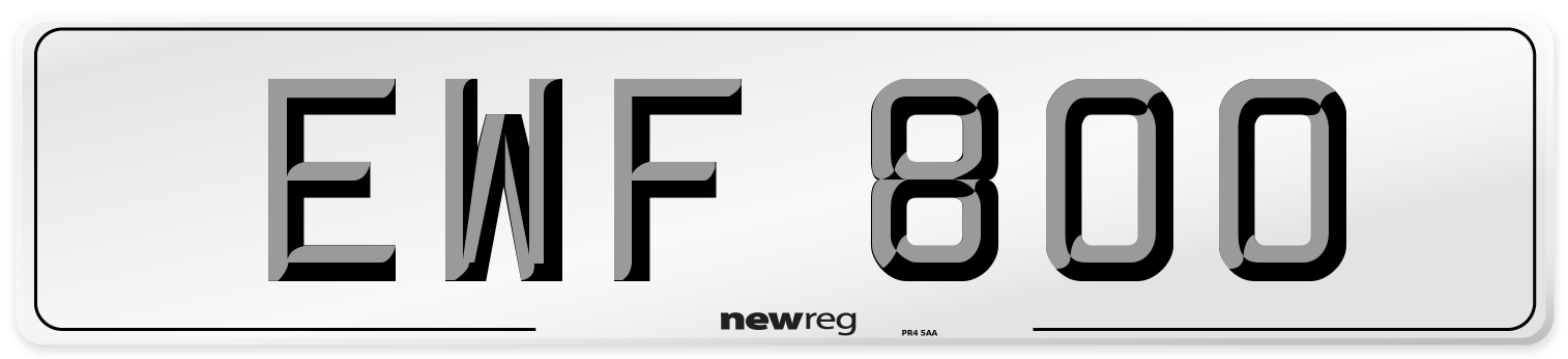 EWF 800 Number Plate from New Reg
